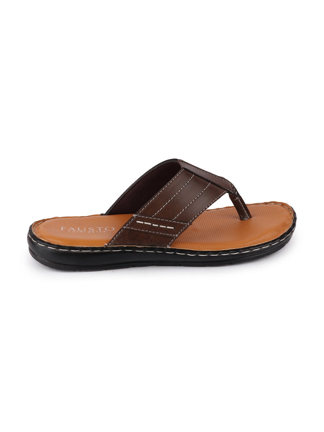 Men Brown Casual Slip-On Slippers