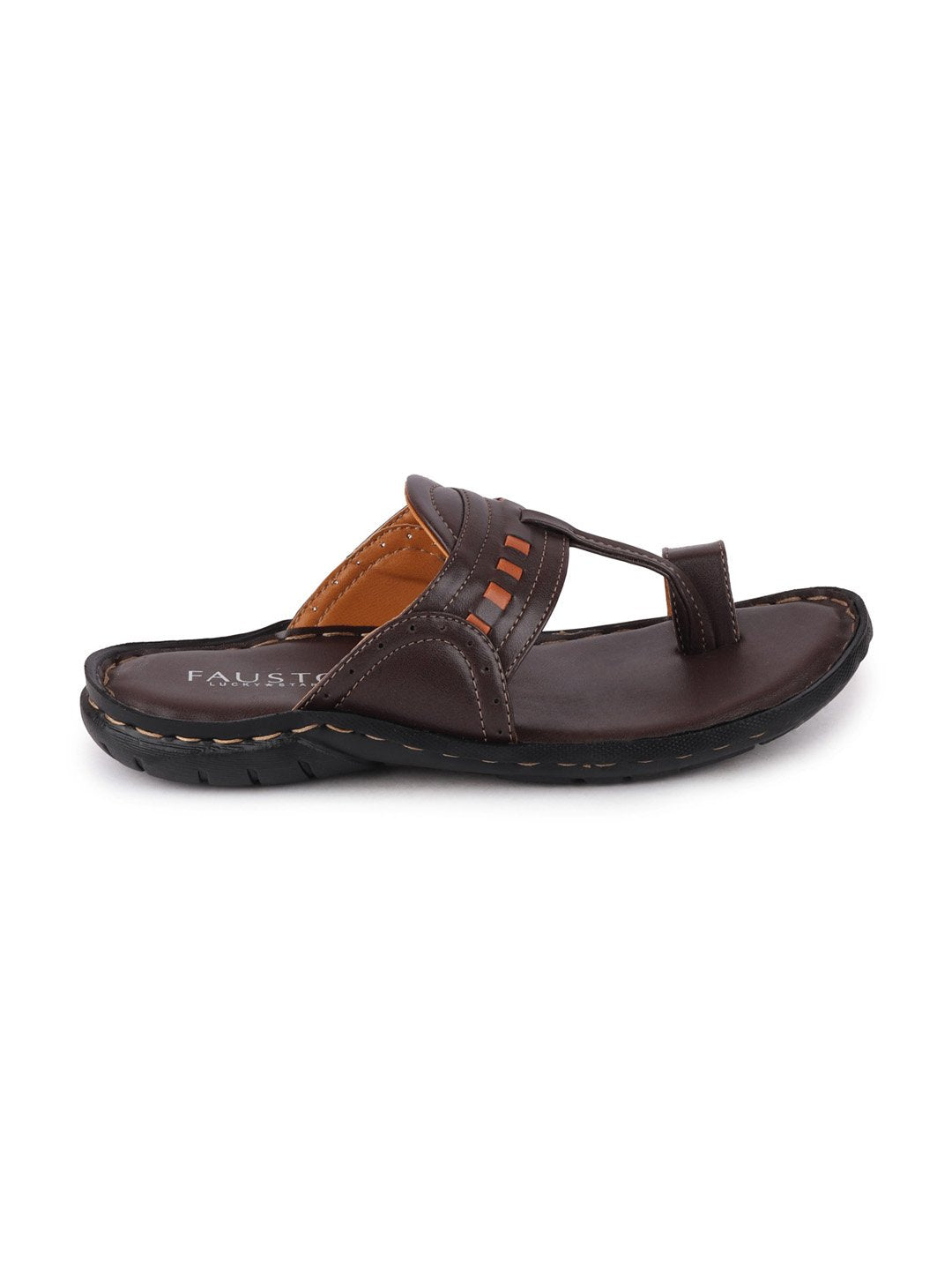 Men Brown Formal Slip-On Slippers