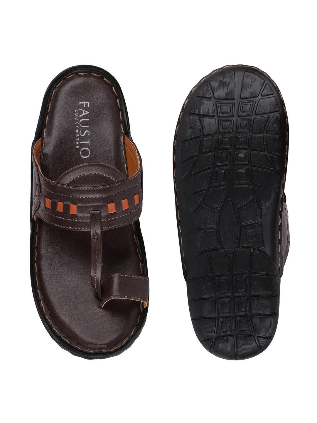 Men Brown Formal Slip-On Slippers