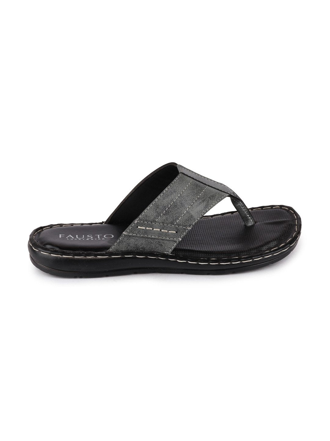 Men Grey Casual Slip-On Slippers