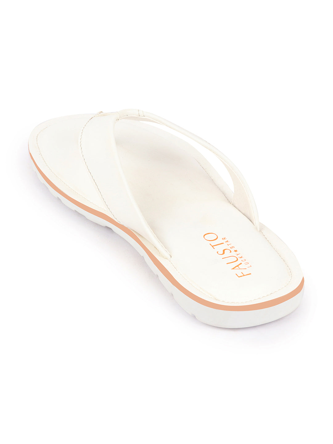 Men White Daily Indoor Outdoor Slip On Thong Slipper