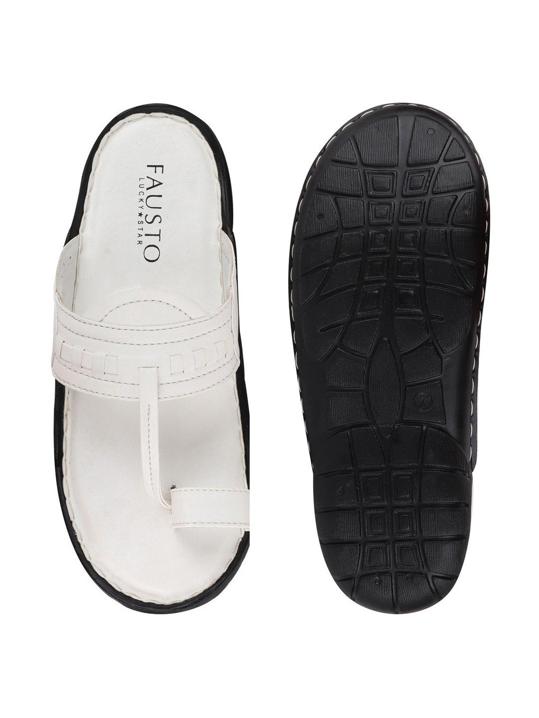 Men White Formal Slip-On Slippers