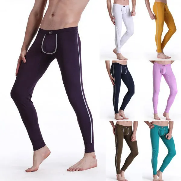 Men's Soft Long Johns Pants Warm Thermal Underwear Low Rise Underpants M L XL SM6