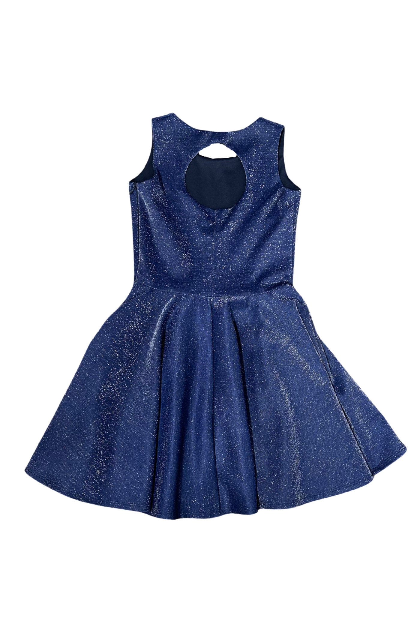 Navy Shimmer Fit and Flare Dress