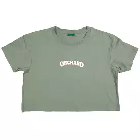 Orchard Text Shadow Crop Tee Sage/Cream/Gold