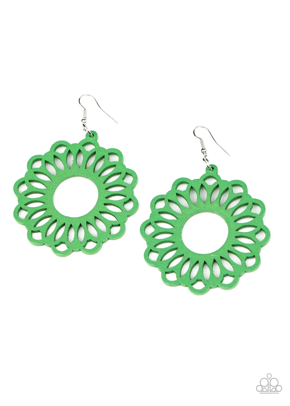 Paparazzi Accessories - Dominican Daisy - Green Earrings