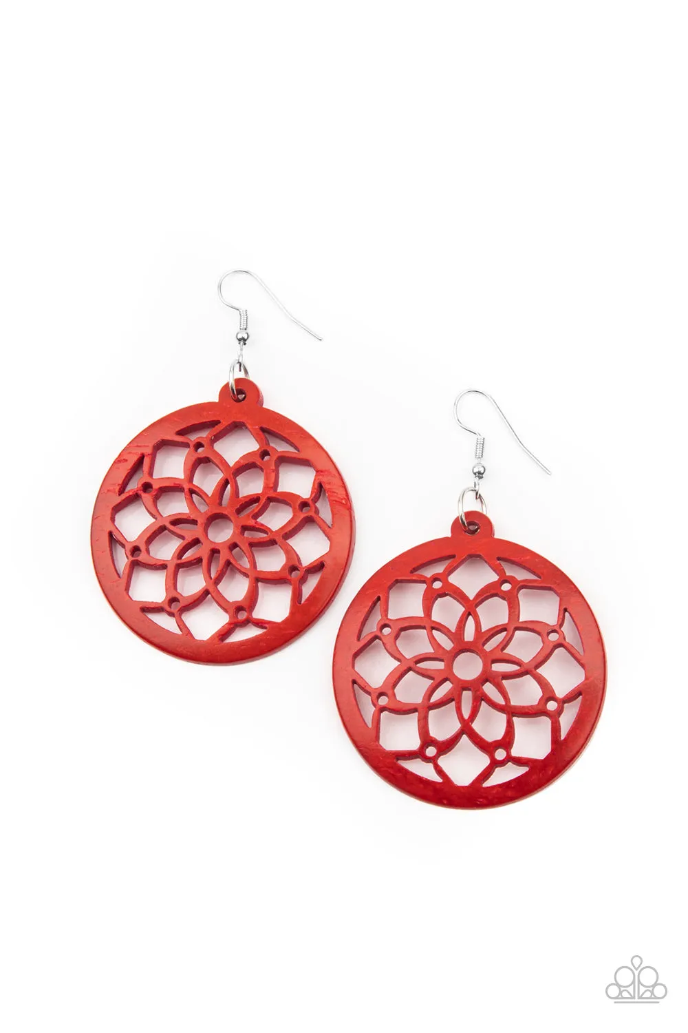 Paparazzi Accessories - Mandala Meadow - Red Earrings