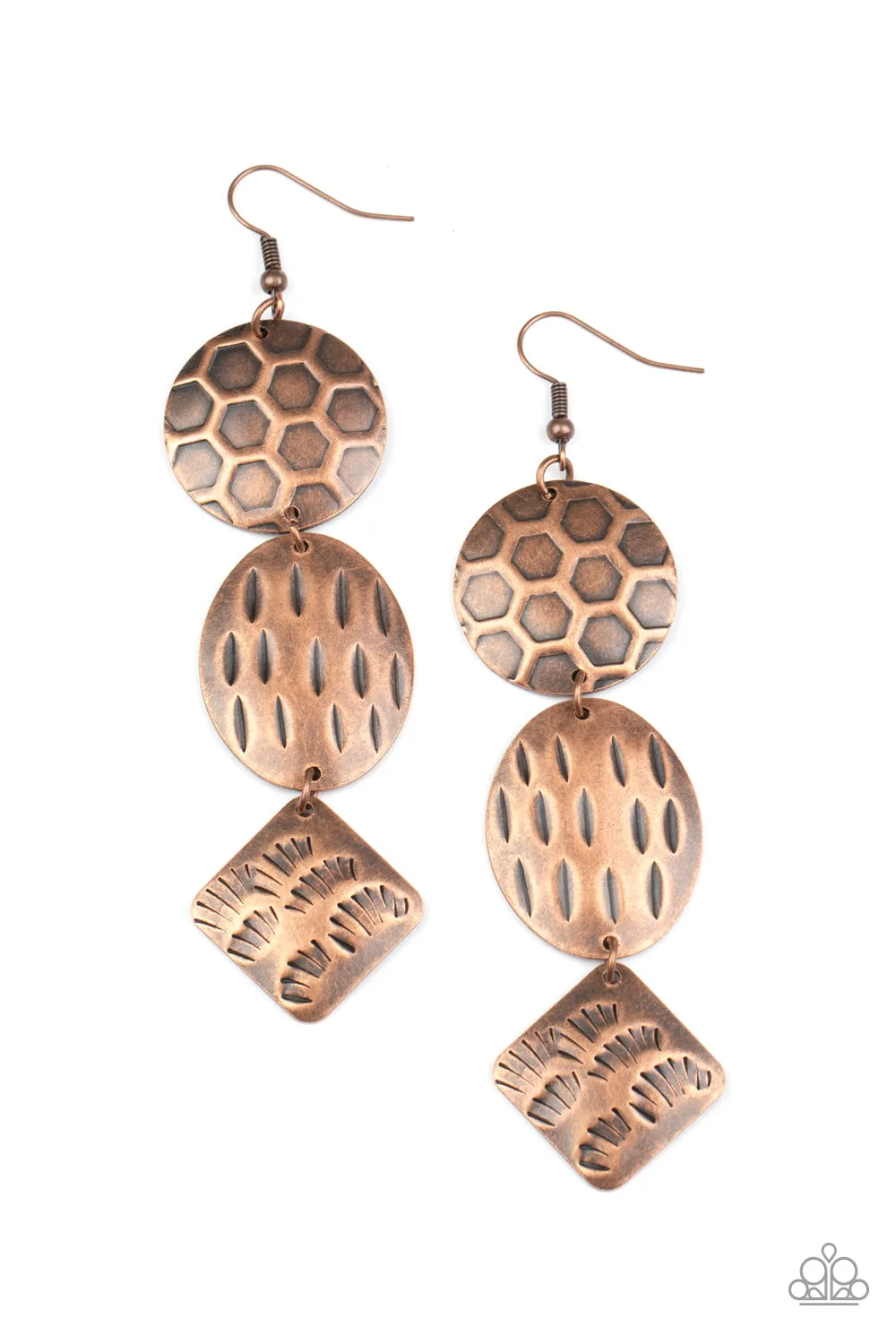 Paparazzi Accessories - Mixed Movement - Copper Earrings