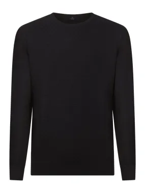 Pull girocollo in filato Winter Basic - Nero