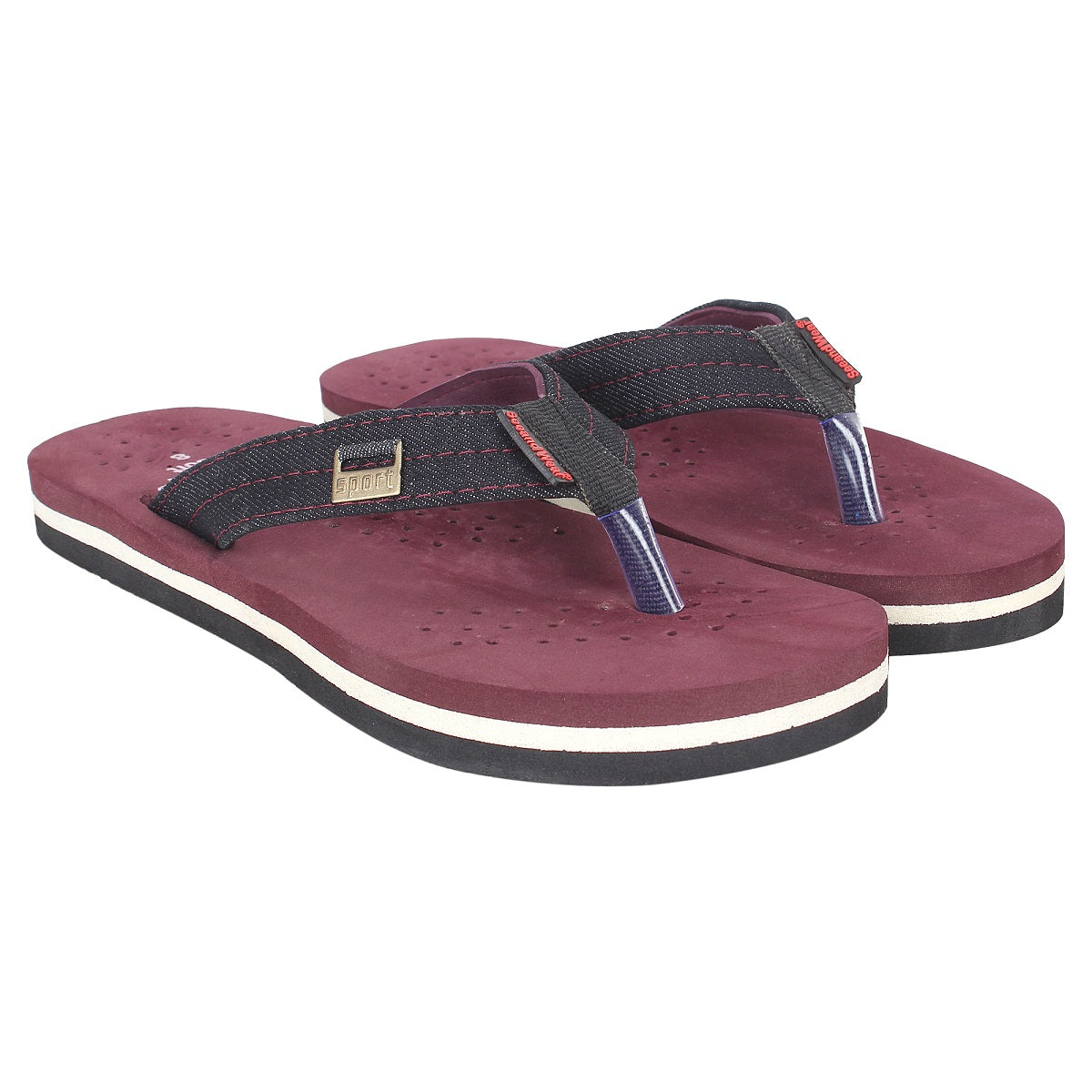 SeeandWear Burgundy Soft Flip Flops For Men