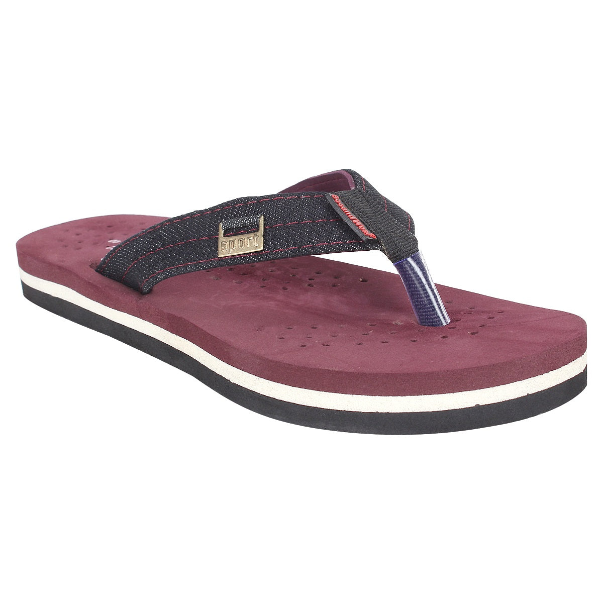 SeeandWear Burgundy Soft Flip Flops For Men