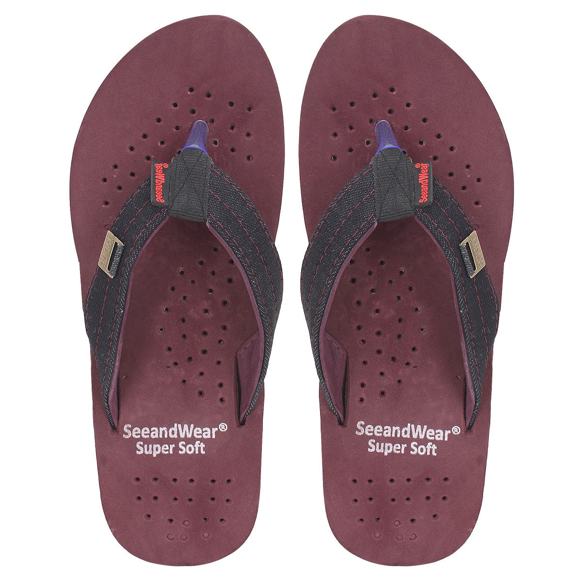 SeeandWear Burgundy Soft Flip Flops For Men