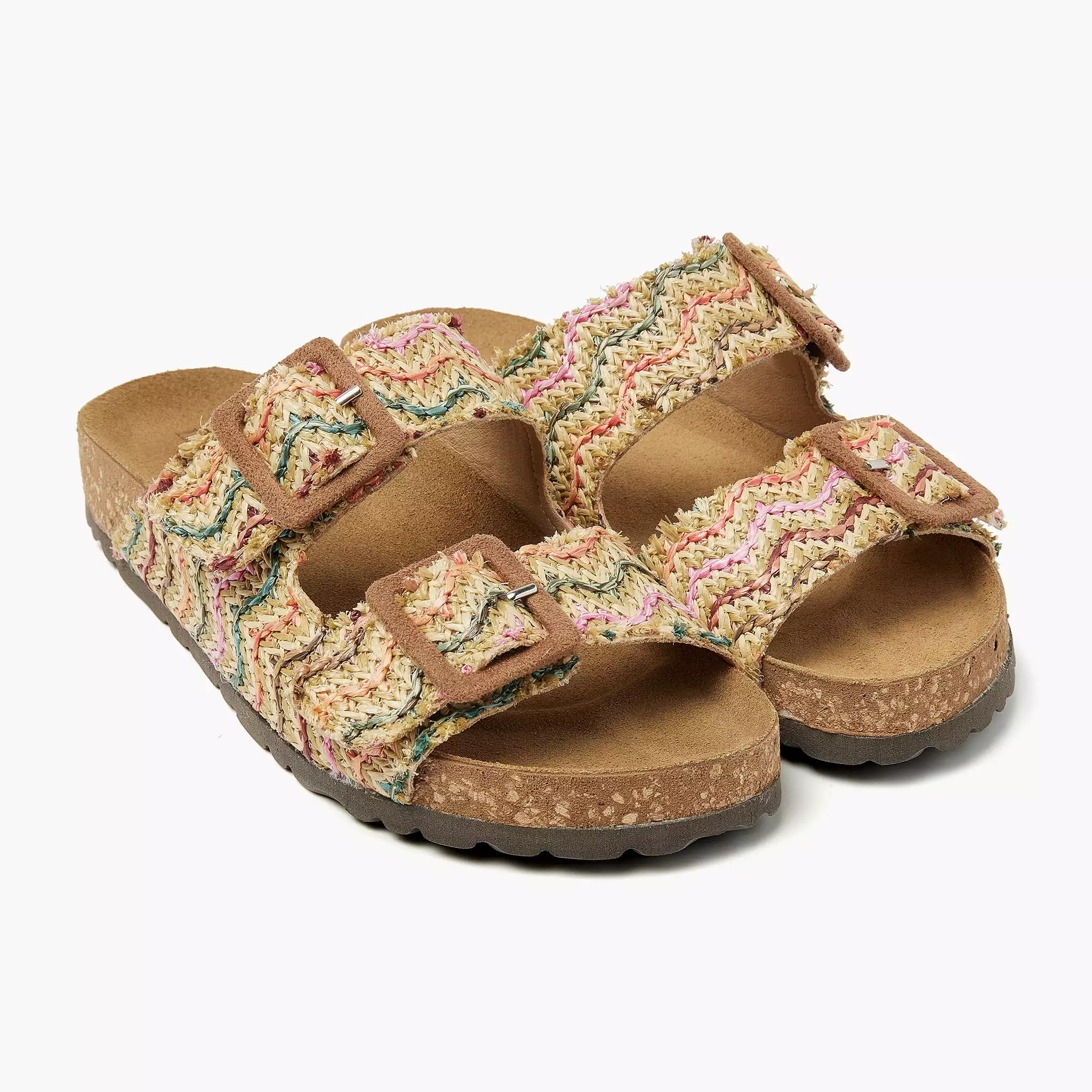 Sofia Raffia Dames Slippers Multi