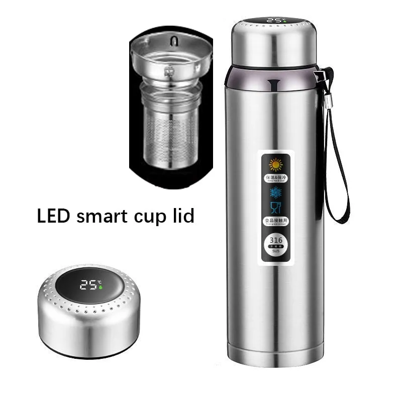 Stainless Steel Thermos LED Temperature Display Large Capacity