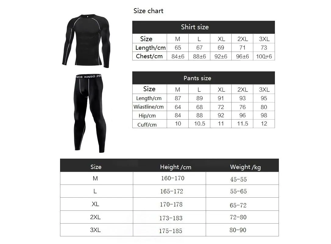 Thermal underwear men compression long johns keep warm winter inner wear