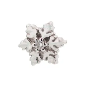 threadless: Snowflake Pin in Gold with White CZ