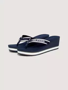 TOMMY HILFIGER High Wedge Flip Flop Navy