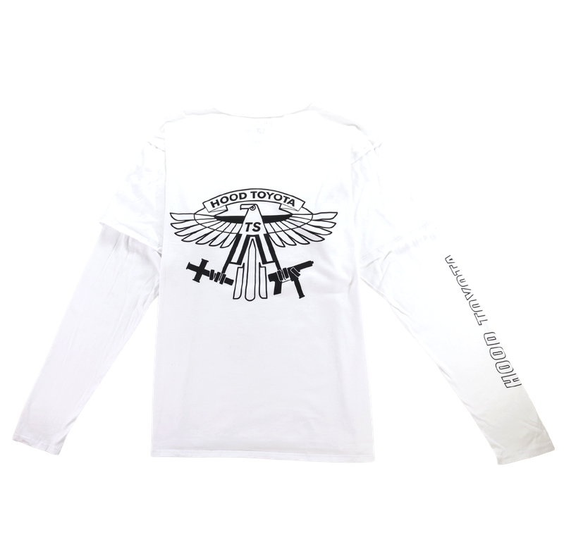 Travis Scott Long Sleeve Hood Toyota Tee White