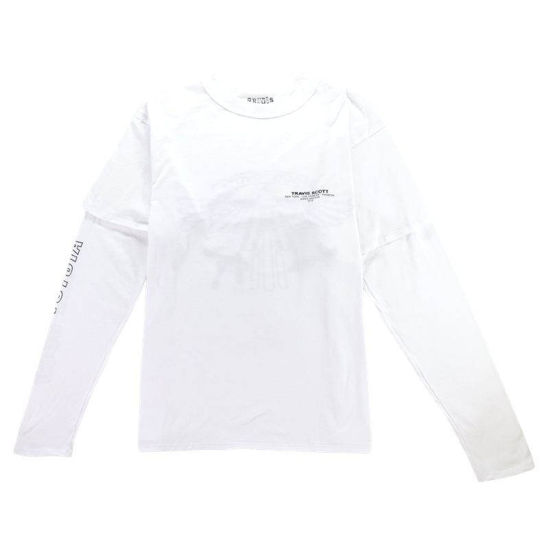 Travis Scott Long Sleeve Hood Toyota Tee White