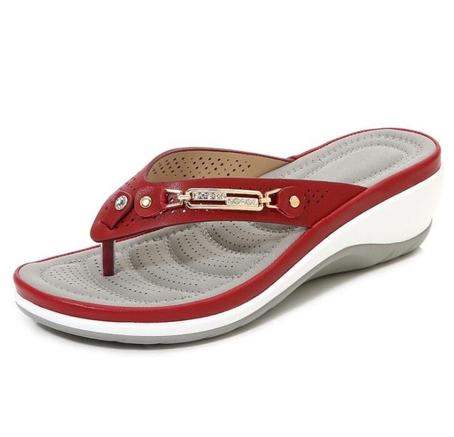 Women Outside Platform Leisure Flip Flops