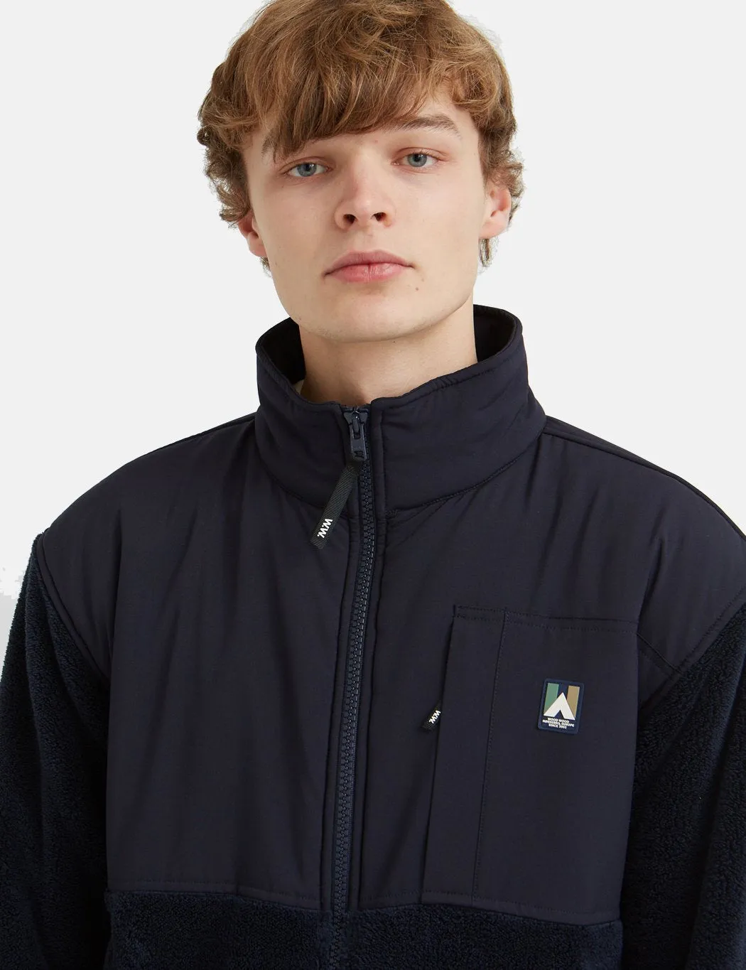 Wood Wood Hannes Fleece Jacket - Navy